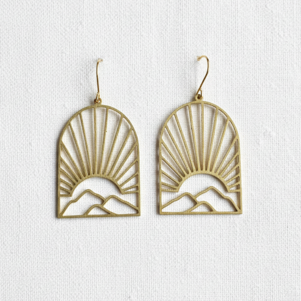 Sunrise Mountain Brass Earrings