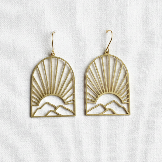 Sunrise Mountain Brass Earrings