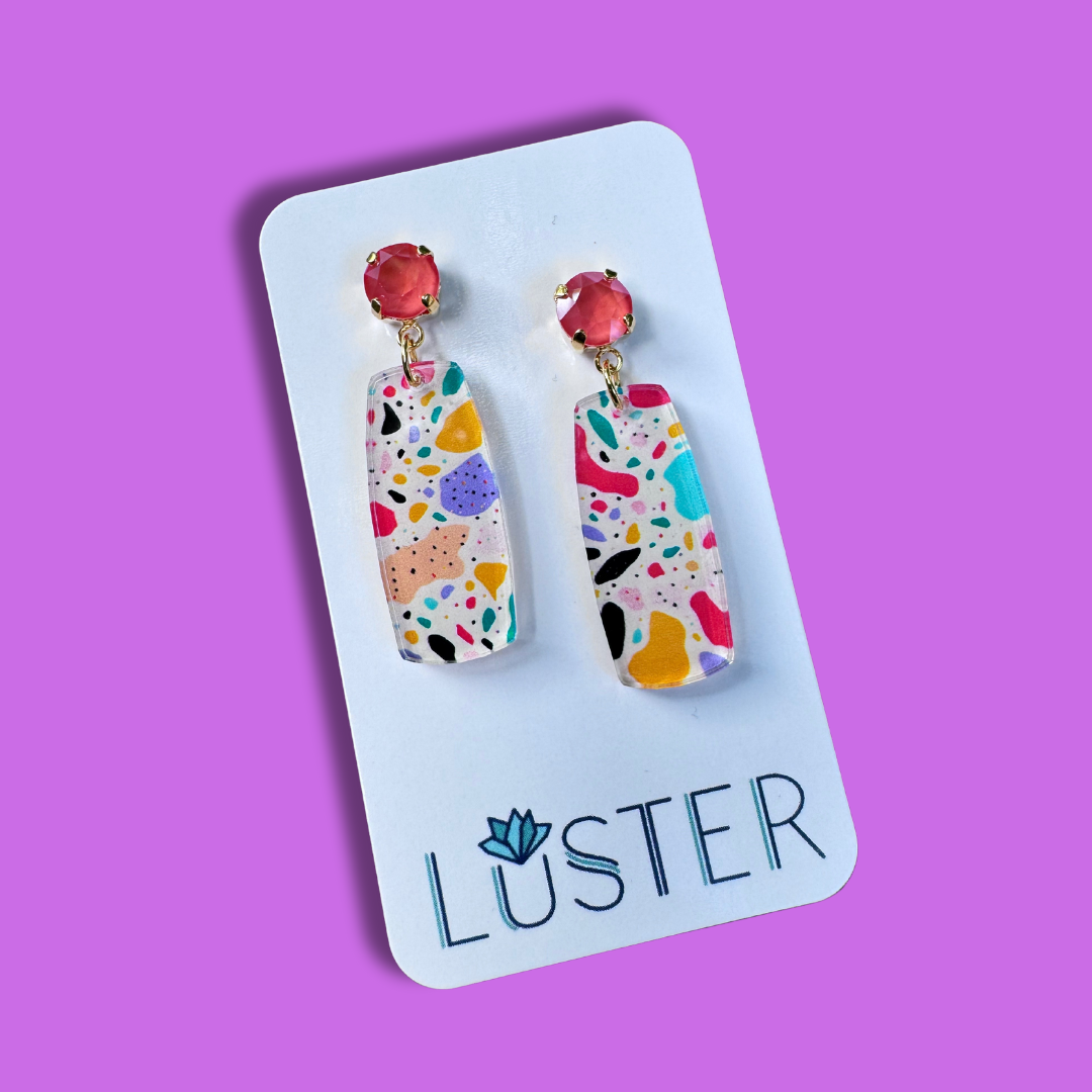 Terrazzo Acrylic Earrings