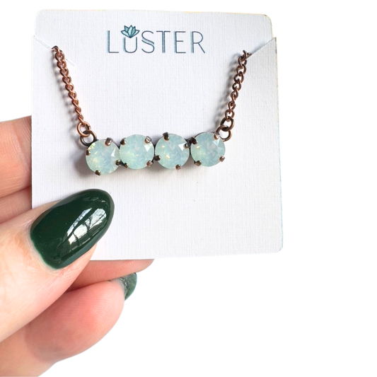 White Opal Crystal Quartet Bar