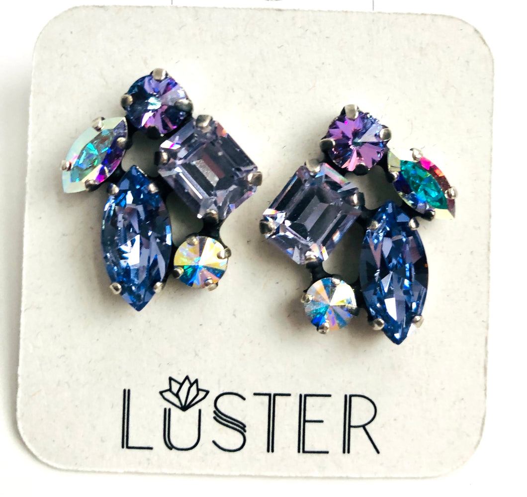 Tanzanite Cluster Studs
