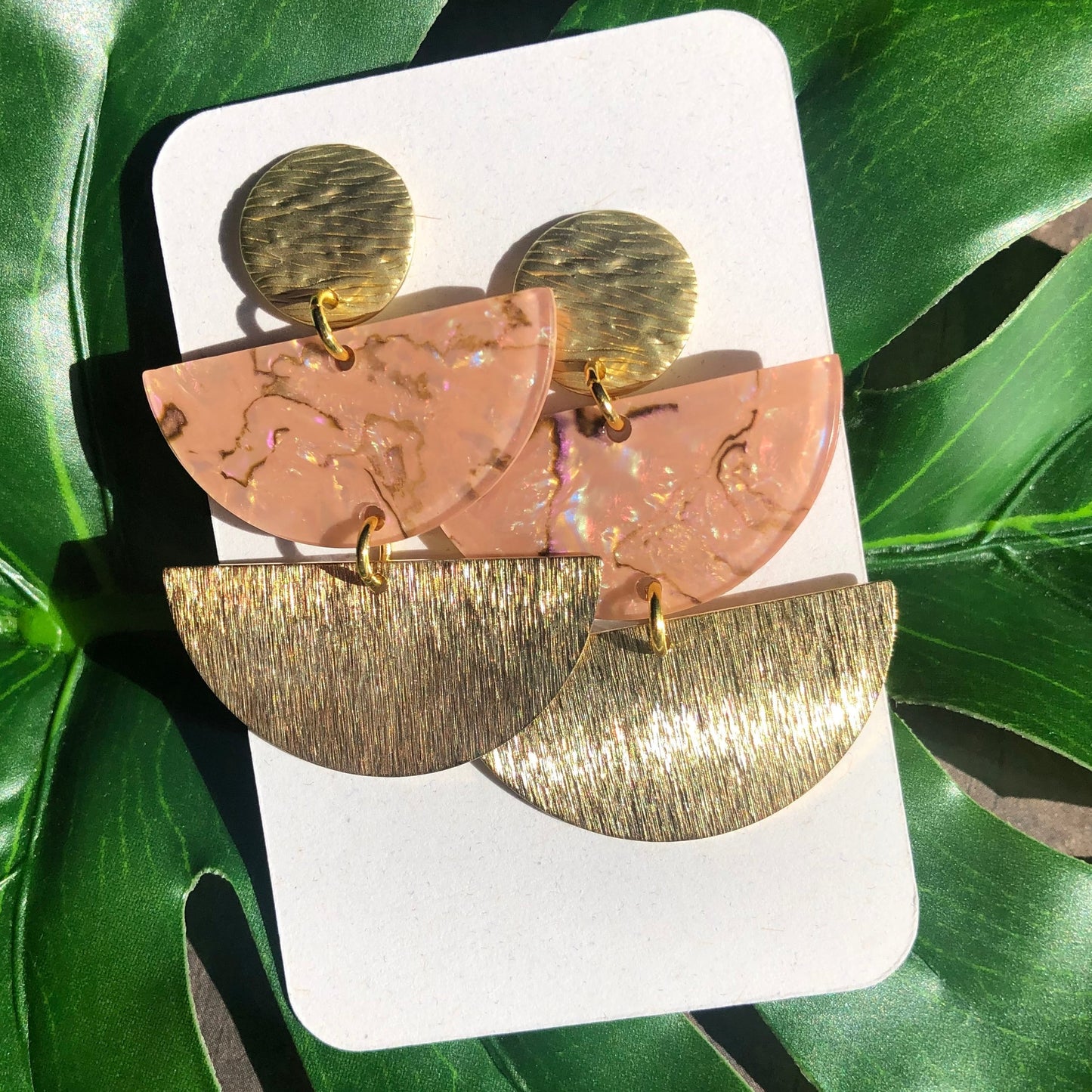 Blush Fan Drop Earrings