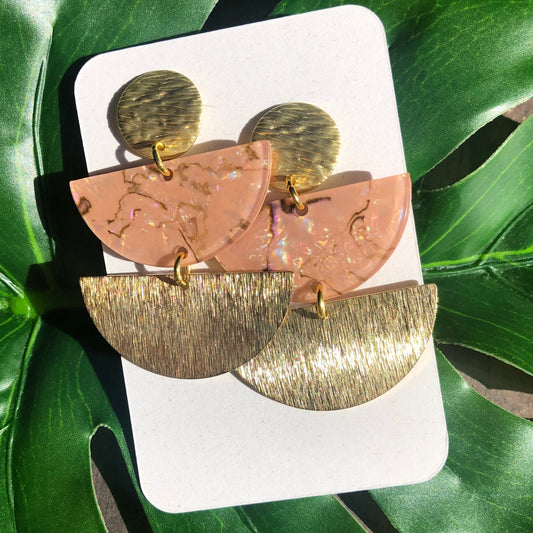 Blush Fan Drop Earrings