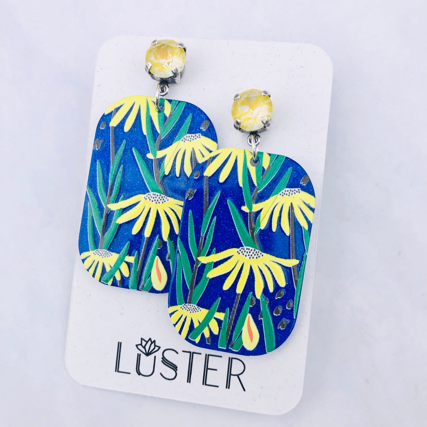 Yellow Flower Statement Earrings