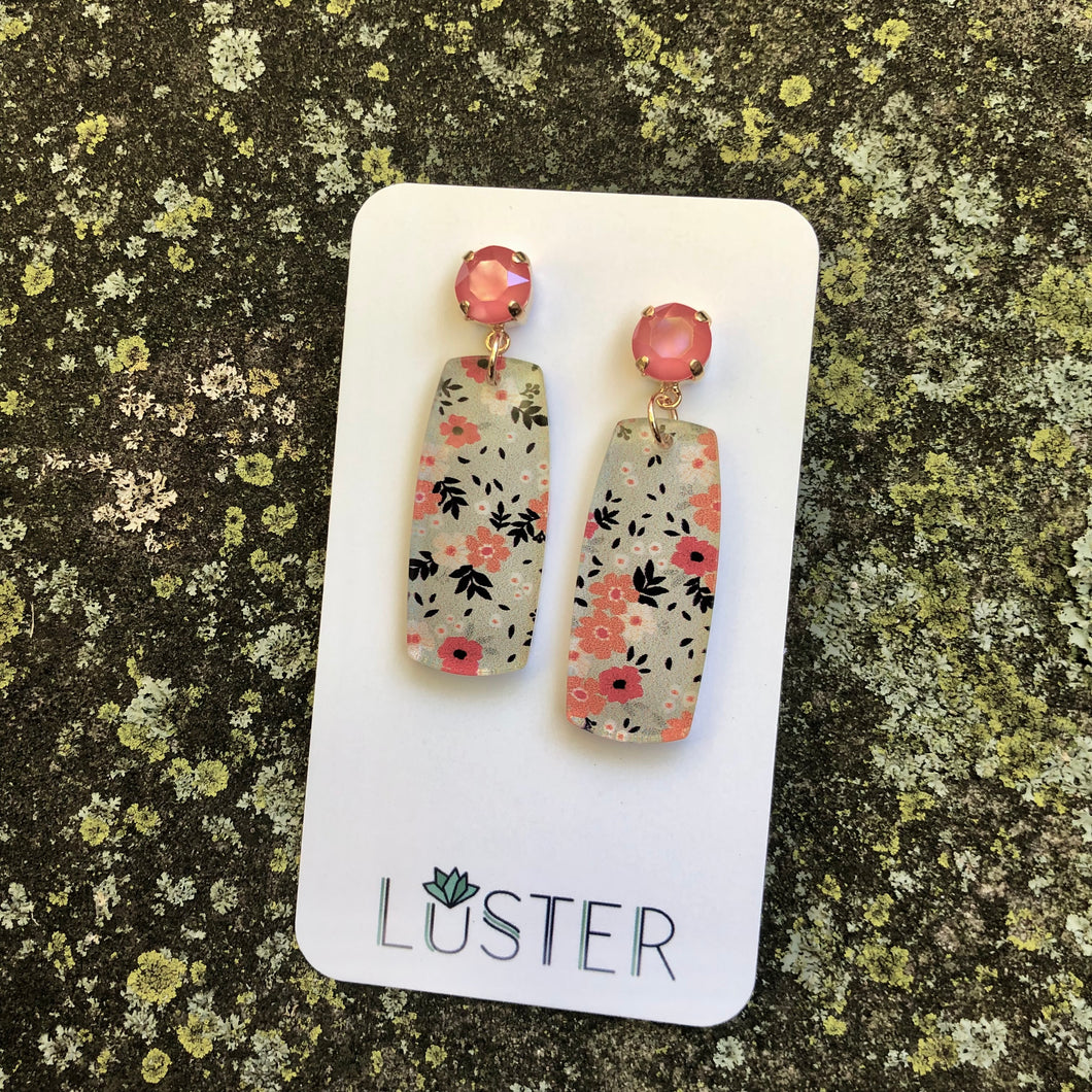 Sage Floral Drop Earrings