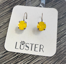 Yellow Crystal Leverback Earrings