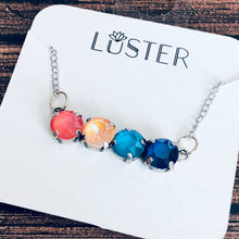 Multicolored Quartet Bar Necklace