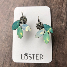 Crystal Leaf Cluster Statement Earrings
