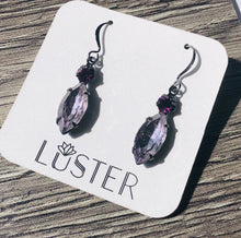 Vintage Purple Glass Drop Earrings