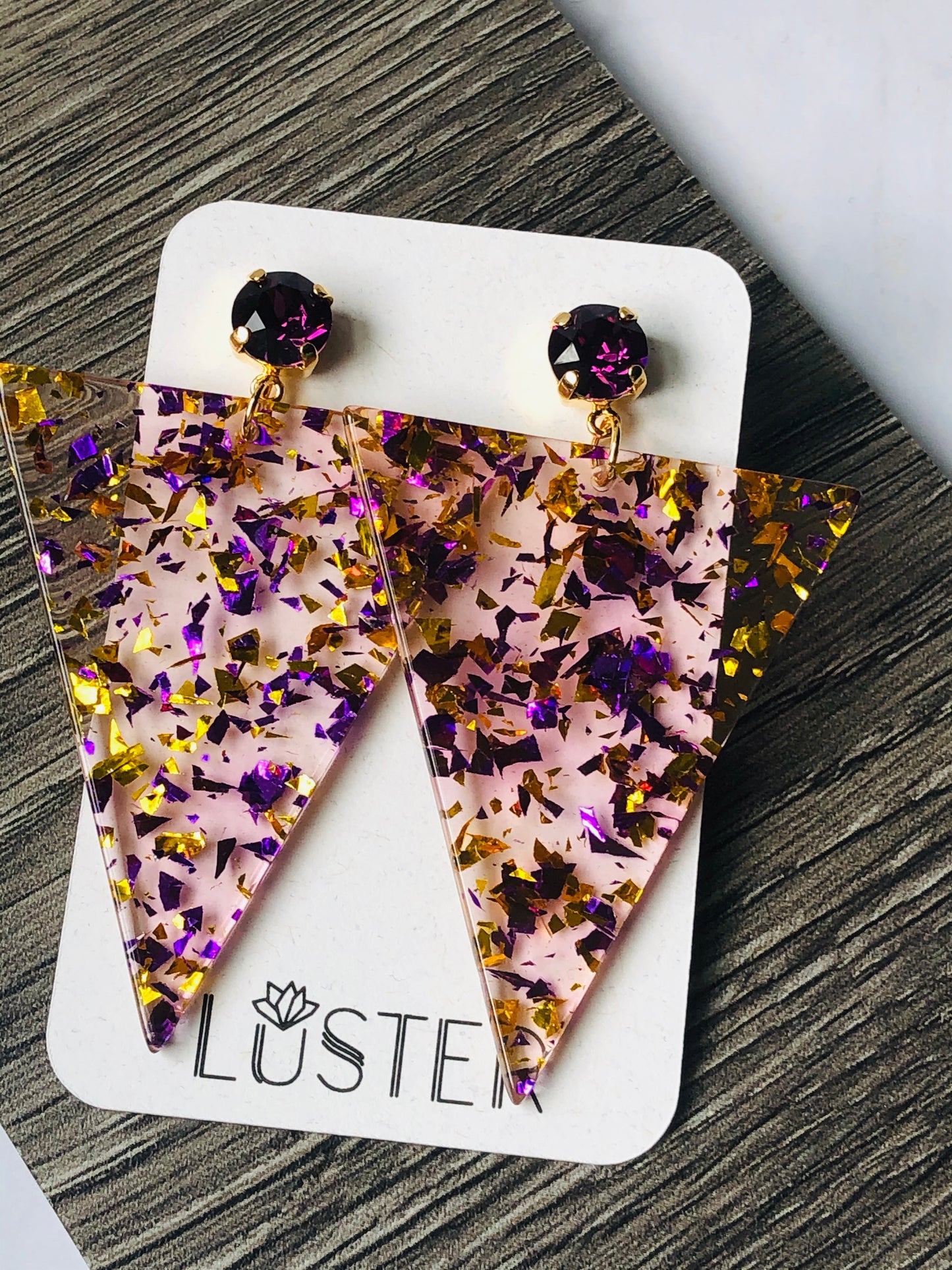 Purple Confetti Triangles