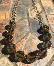 Olive Green Coin Necklace