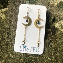 Crescent Moon Brass Earrings