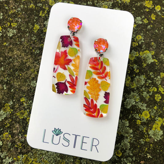 Autumn Leaf Bar Earrings