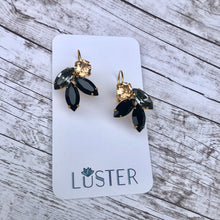 Crystal Leaf Cluster Statement Earrings
