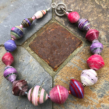 Pink Paper Bead Bracelet