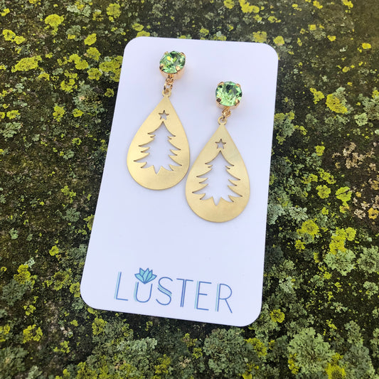 Holiday Brass Tree Earrings