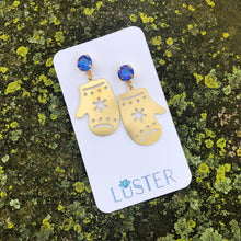 Wintry Brass Mitten Earrings