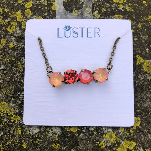 Multicolored Quartet Bar Necklace