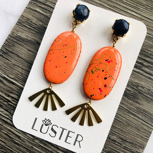 Orange Splatter Earrings