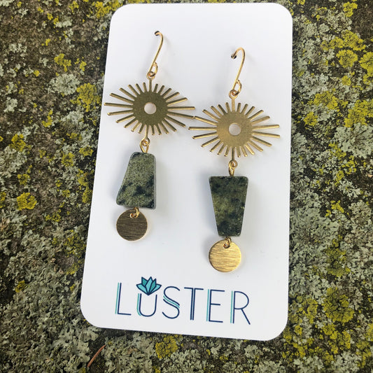 Brass + Stone Lightweight Statement Earrings