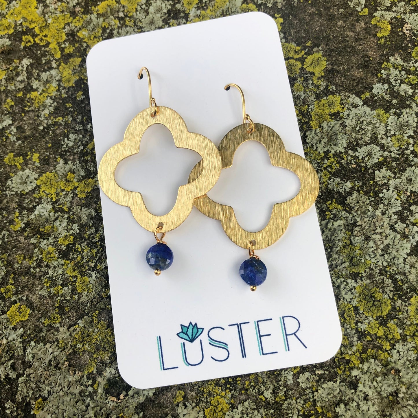 Brass Quatrefoil Lightweight Statement Earrings