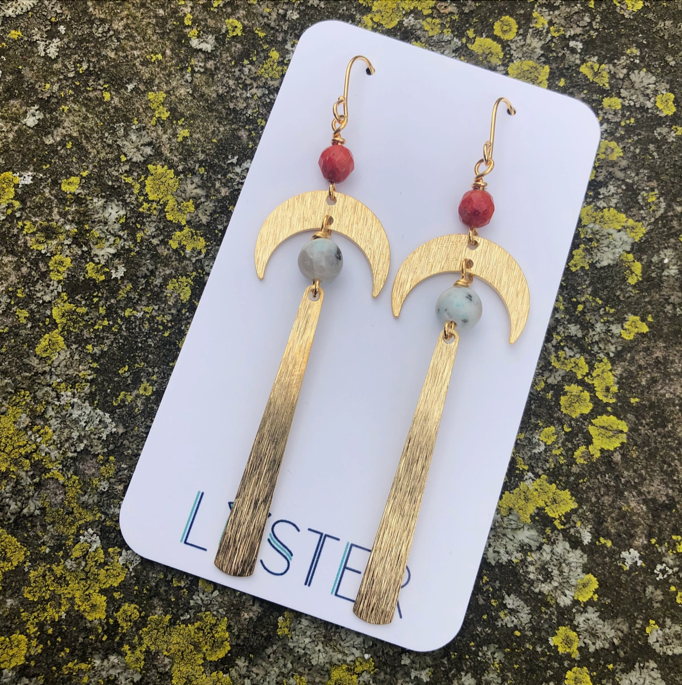 Stone + Brass Lightweight Statement Earrings