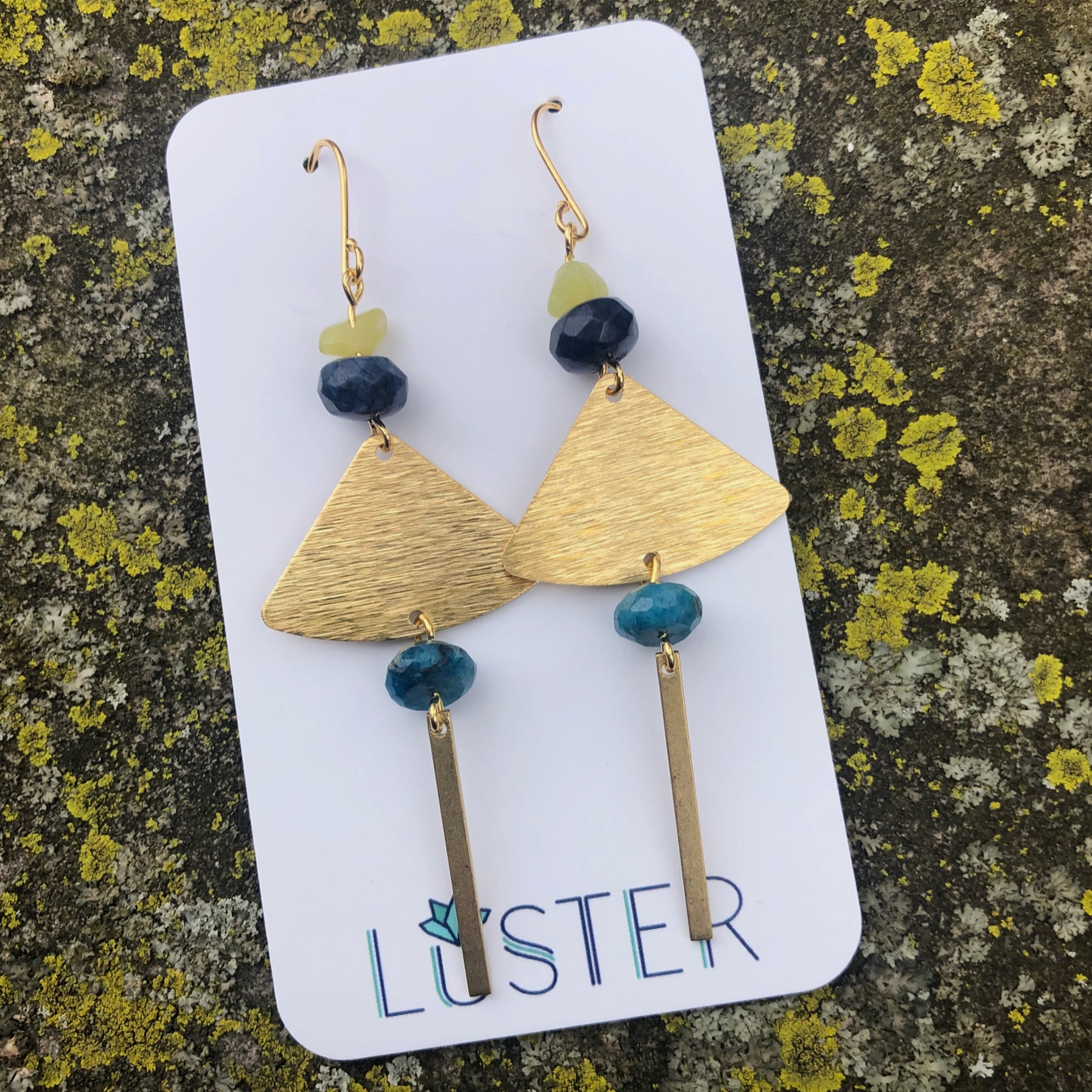 Stone + Brass Earrings