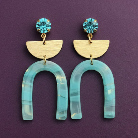 Teal Horseshoe Drops